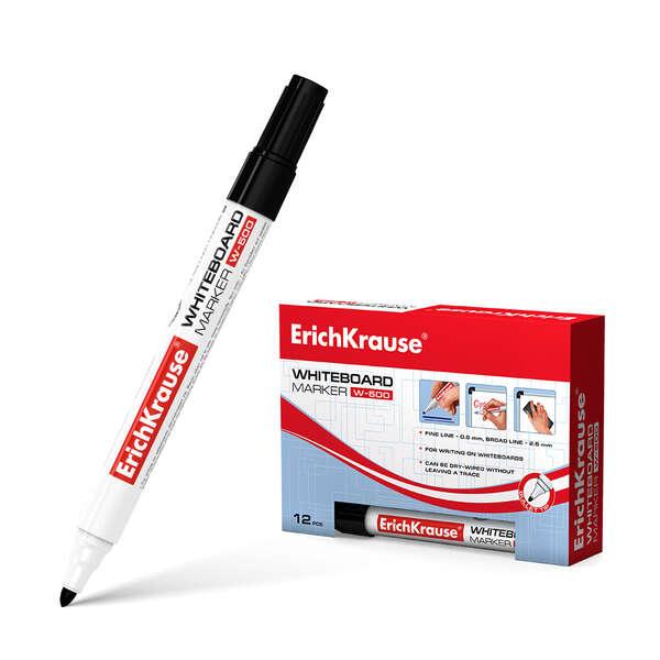 Erichkrause Pennarello per lavagna bianca W-500 - Punta smussata resistente ai Danni - Lunghezza di scrittura da 08 a 25 mm - G