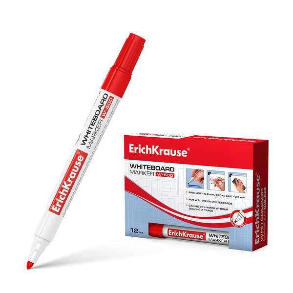 Erichkrause Pennarello per lavagna bianca W-500 - Punta smussata resistente ai Danni - Lunghezza di scrittura da 08 a 25 mm - I