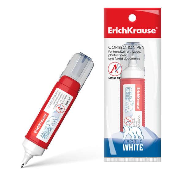 Penna per correzione Arctic White Erichkrause - Punta in plastica per correzioni spot - Risultati eccellenti con tutti i tipi e