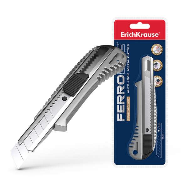 Cuter Metallico Erichkrause con blocco automatico - Sistema di ritenzione delle lamelle autobloccante - Splitter incorporato -