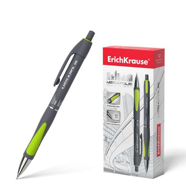 Erichkrause Megapolis Concetto 05 - Protezione rotatoria luminosa - Area di presa ergonomica - Mina da 05 mm - Colore neon