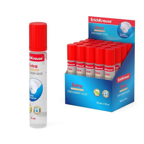 Colla Erichkrause - 55 ml - Vetrina 20 pz. - Applicatore in silicone morbido - Elevata capacitÃƒÂ  adesiva - Trasparente -