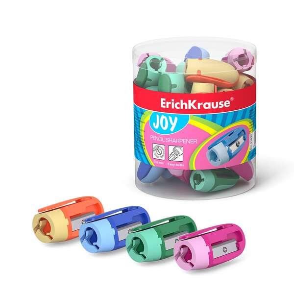 Temperamatite in plastica Erichkrause Joy - Colori vivaci - Comoda clip - Foro da 8 mm - Slat in carbon acciaio a forma di spir