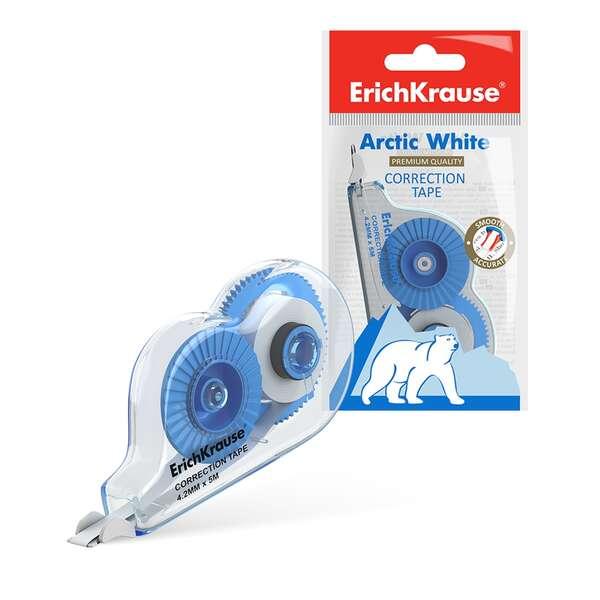 Nastro correttore Erichkrause Arctic White - 4.2 mm x 5 mt - Rilascio immediato - Uso ambidestro - Colore bianco