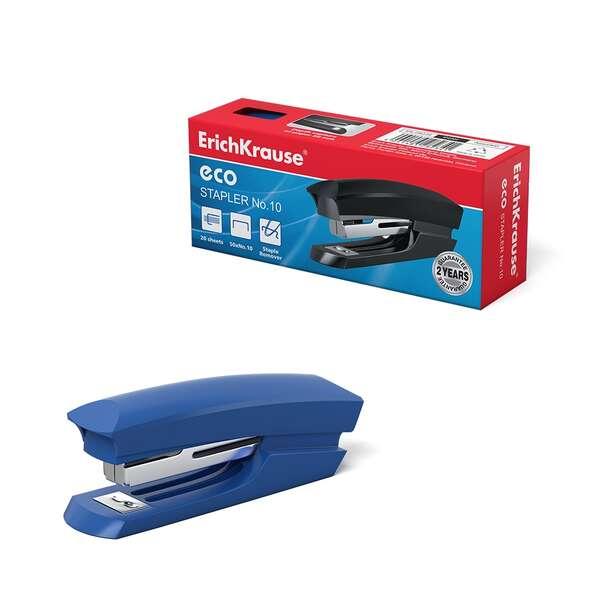 Cucitrice Erichkrause 10 Eco - Fine a 20 Fogli - Plastica Resistente - Meccanismo in Acciaio - Colori Assortiti