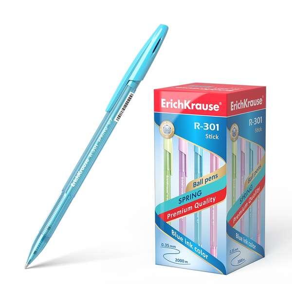 Penna a sfera Erichkrause R-301 Spring Stick 0.7 - Corpo esogonale traslucido - Punta 0.7 mm - Inchiostro ad asciugatura rapida