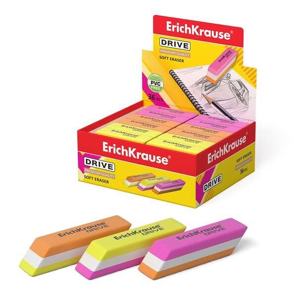 Gomma morbida della forma classica Erichkrause Drive - Realizzata in gomma termoplastica ipoallergenica - Design colorato a tre