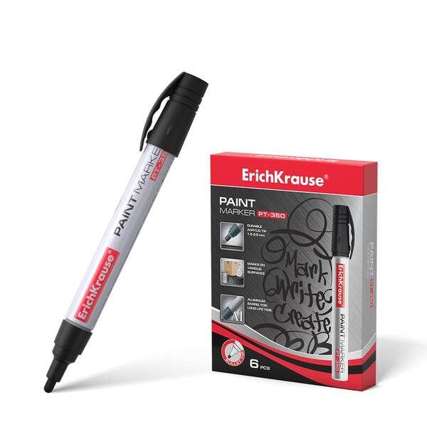 Pennarello a vernice Erichkrause Pt-350 - Sistema di erogazione con valvola in pollici - Robusto corpo in alluminio - Punta pro