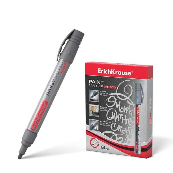 Pennarello a vernice ErichKrause Pt-350 - Sistema di erogazione con valvola in pollici - Robusto corpo in alluminio - Punta pro