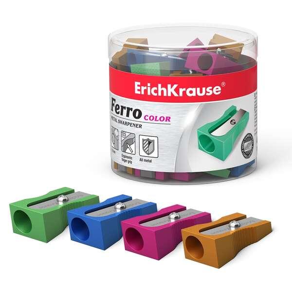 Erichkrause Ferro Color - Temperamatite in alluminio con girante ergonomica - Foro da 8 mm - Slat in carbon acciaio - Colori vi