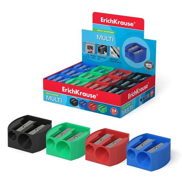 Erichkrause Multi - Temperamatite in plastica con due fori - Diametro di 8 mm e 11 mm - Colori assortiti