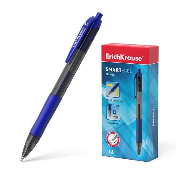 Penna gel automatica Erichkrause Smart-Gel - Corpo rotativo traslucido - Punta da 05 mm - Inchiostro gel a valutazione rapida -