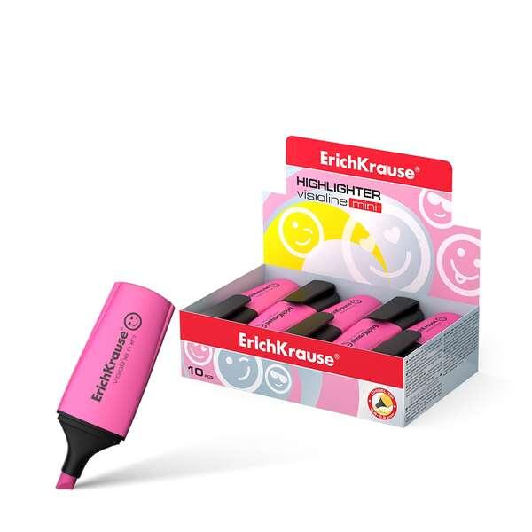 Erichkrause Visioline Mini - Formato mini fluorescente - Emoticon divertente - Colore rosa