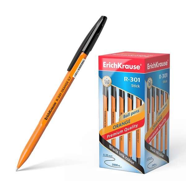 Penna a sfera Erichkrause R-301 Arancione stick 0.7 - Corpo esogonale opaco - Punta 0.7 mm - Inchiostro ad asciugatura rapida -
