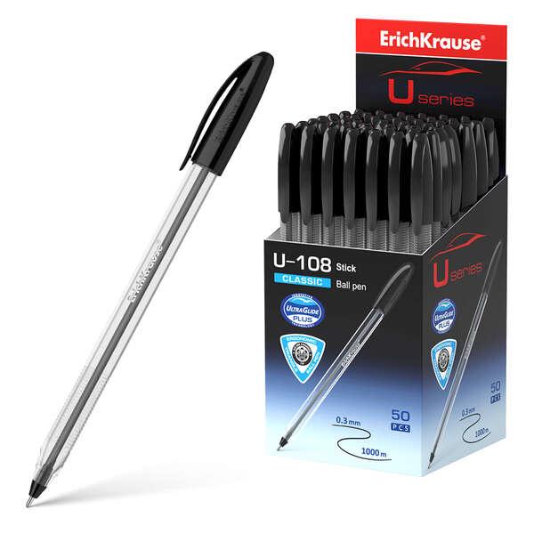 Penna asfera Classic Stick Erichkrause U-108 - Ultra Glide Technology - Inchiostro nero