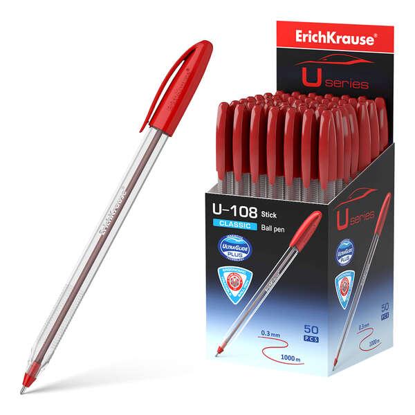 Penna asfera Classic Stick Erichkrause U-108 - Ultra Glide Technology - Inchiostro rosso