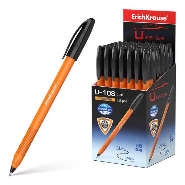 Penna stick arancione Erichkrause U-108 - Ultra Glide Technology - Inchiostro nero