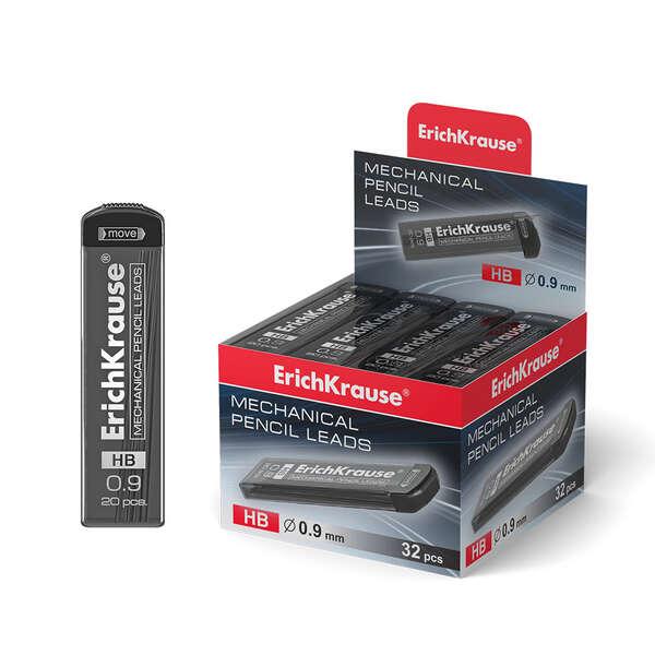Erichkrause Set da 20 Mine di Recambio per Portamine - Misura 0,9 mm - Durezza HB - Colore Nero