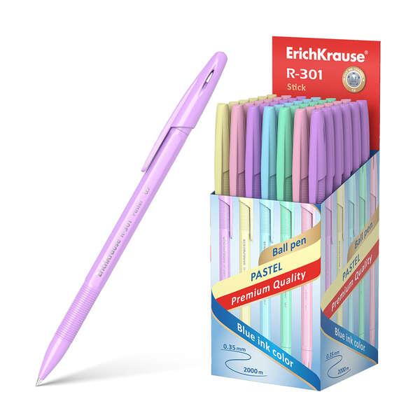 Penna a sfera Erichkrause R-301 Pastel Stick 0.7 - Ricaricabile - Inchiostro ad asciugatura rapida - Colore blu