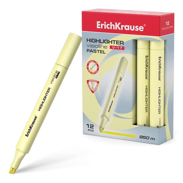 Erichkrause Visioline V-17 Pastello - Pennarello per testo - Punta a scalpello - Inchiostro fluorescent a base d'aqua - Colore