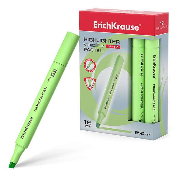 Erichkrause Visioline V-17 Pastello - Pennarello per testo - Tip a scalpello - Fluorescent inchiostro a base d'aqua - Colore ve