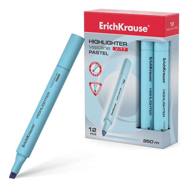 Erichkrause Visioline V-17 Pastello - Pennarello per testo con punta a scalpello - Inchiostro fluorescente a base d'aqua - Colo