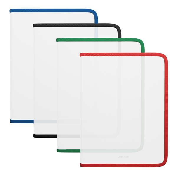 Erichkrause Matt Clear Pack di 4 cartelle con cerniera A4+ - materiale trasparente - per organizzare e trasportare documenti -