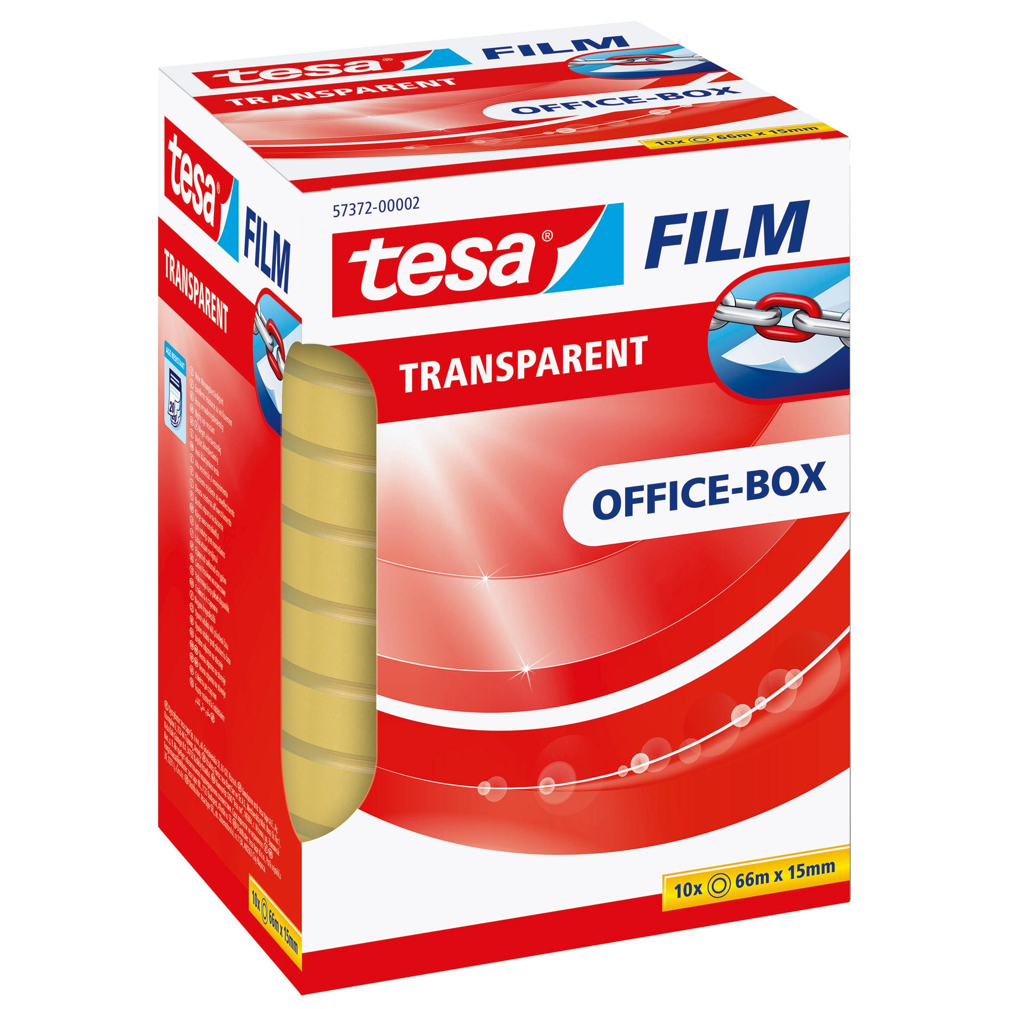 Tesa pellicola trasparente per dispenser da tavolo (10 pezzi 66m x 15mm) (57372)