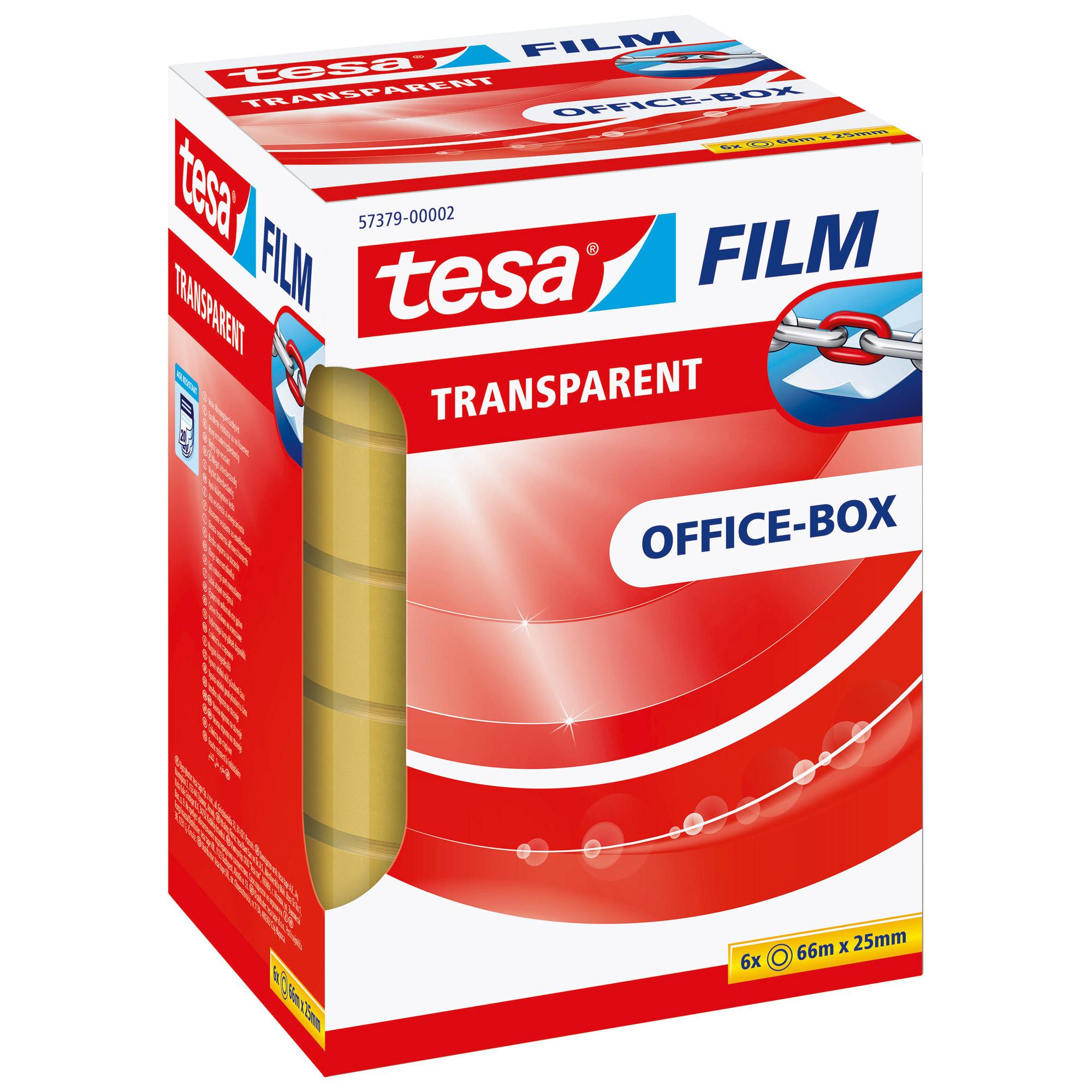 Pellicola Tesa trasparente per dispenser da tavolo (6 pz. 66m x 25mm) (57379)