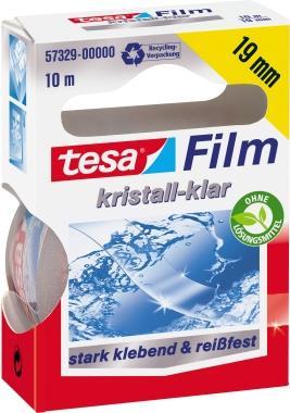 tesa pellicola, trasparente, 19 mm x 10 m pellicola adesiva universale, in pellicola PP, resistente allo strappo (57329-00000-0