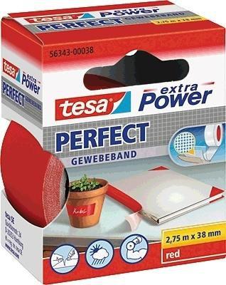 Nastro in tela plastificato XP Perfect 38 mm x 275 m Tesa rosso 56343-00038-03