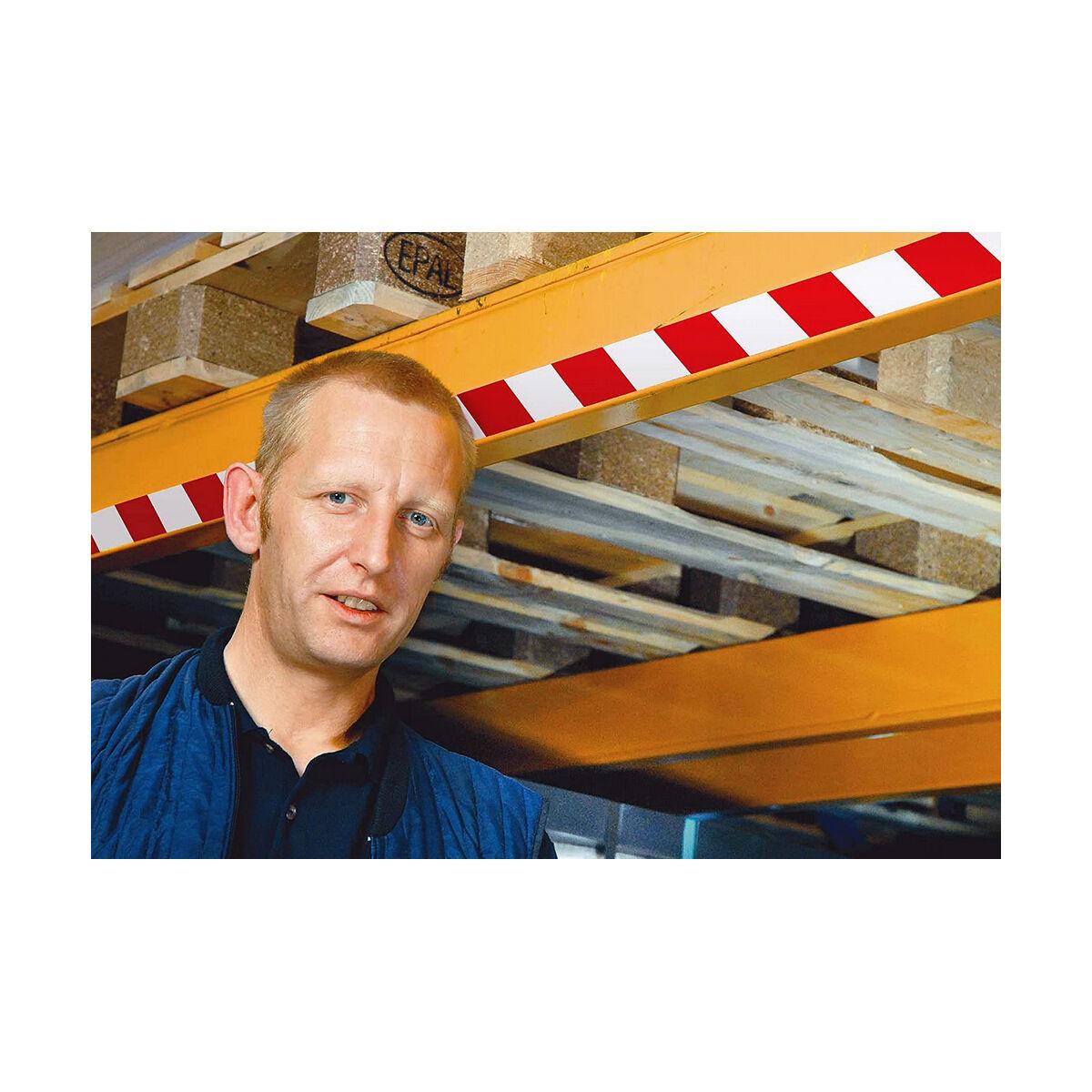 Nastro per segnalazioni in PVC tesa TesaflexÃ‚Â® 60760 rivestito gomma resina 50mmX33m rosso-bianco - 60760-00088-15