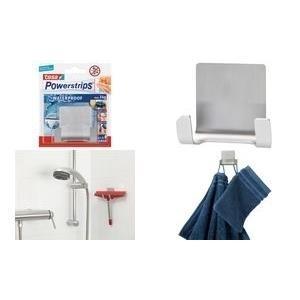Tesa PowersTrips Duo-Haken Wake "impermeabile, realizzato in acciaio inossidabile per asciugamani appesi, spugne e altri bagni