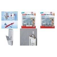 tesa Powerstrips gancio LARGE trasparente trasparente/cromato in plastica di alta qualità riutilizzabile - 1 pezzo (58812-0000