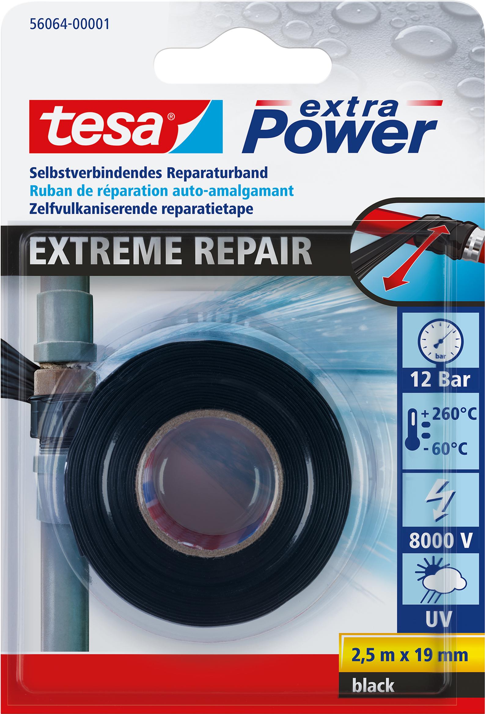 nastri in tessuto tesa Extreme Repair 19 mm x 25 m nero