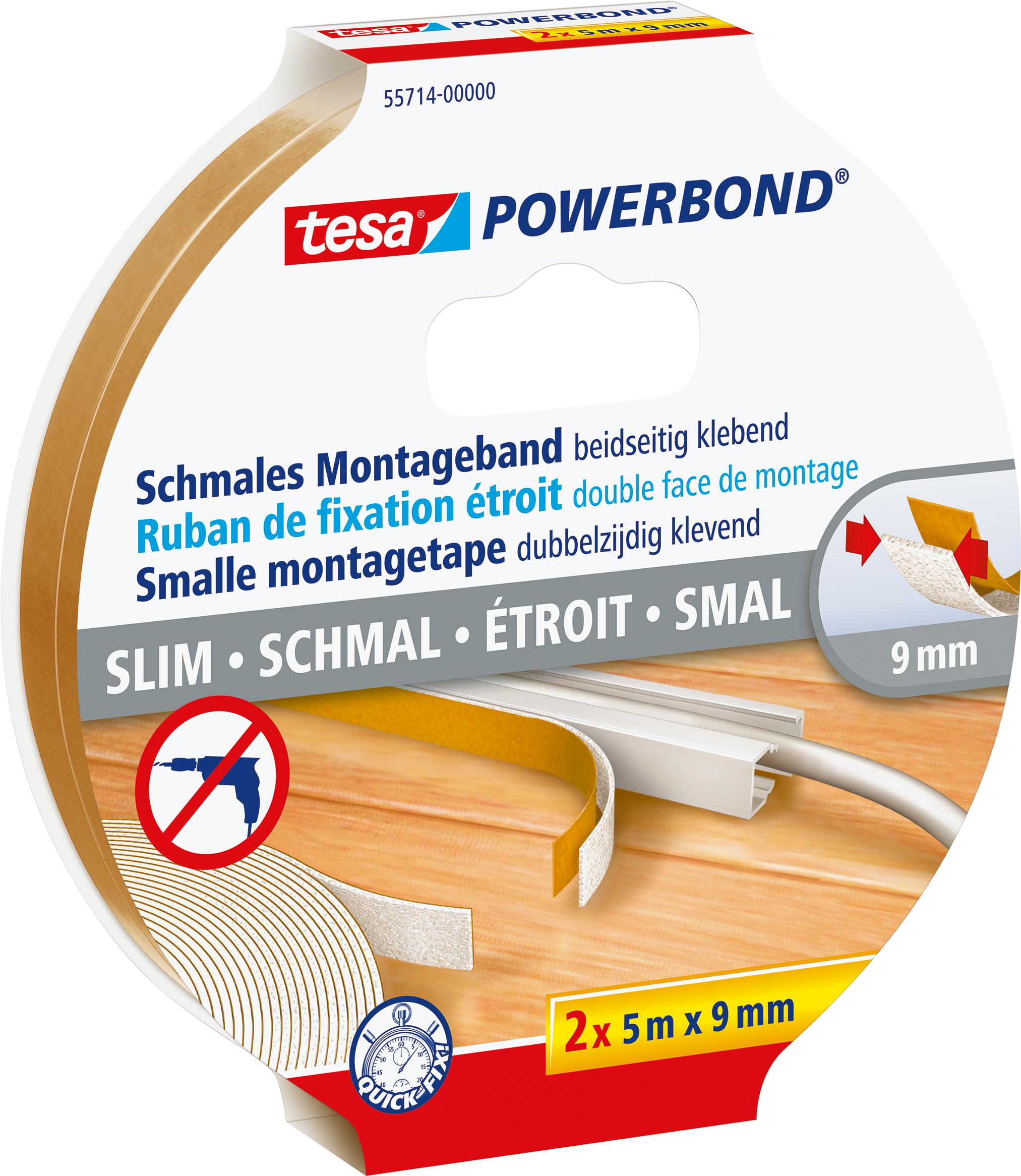 tesa nastro biadesivo 9 mm x 5 m bianco