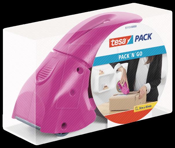 tesa dispenser per nastro da imballaggio Dispenser Tesapack Pack N Go Pi rosa
