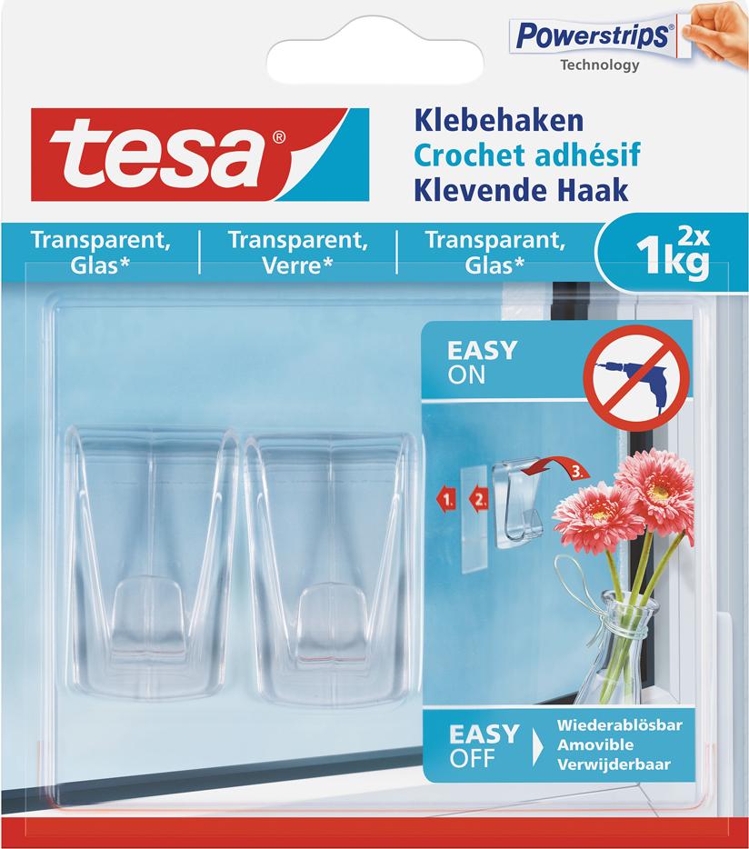 tesa gancio adesivo 2 cm x 55 cm trasparente