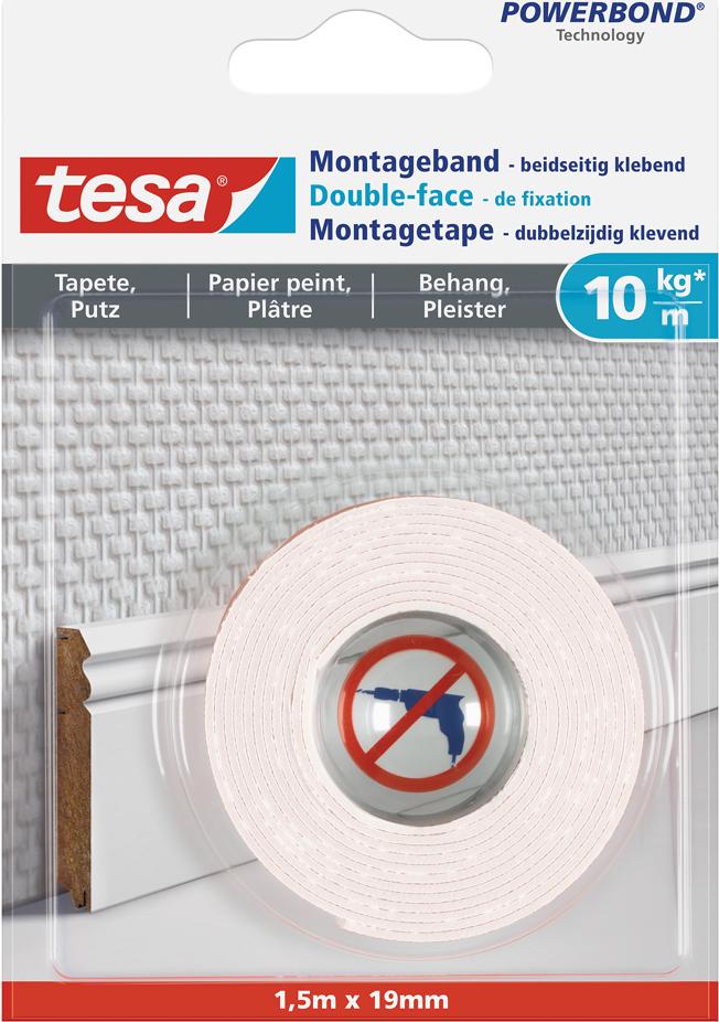 tesa nastro biadesivo 19 mm x 15 m bianco