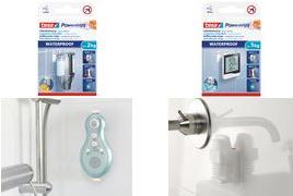 tesa Powerstrips cuscinetti adesivi PICCOLO IMPERMEABILE bianchi per l'incollaggio su piastrelle vetro ecc. - 1 pezzo (59778-00