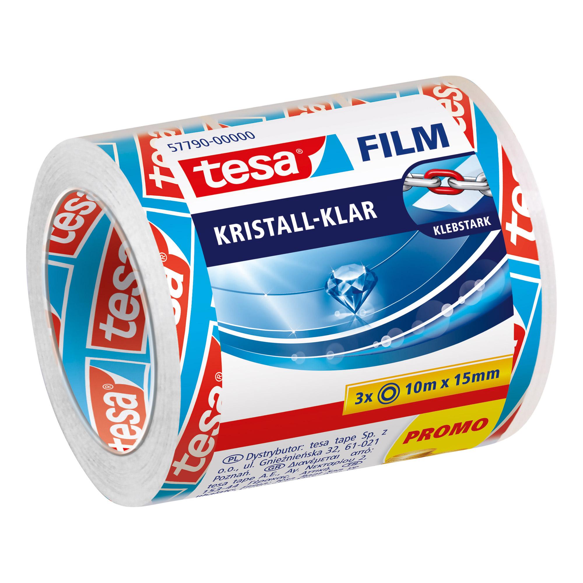 tesa pellicola, trasparente, SPAR-PACK!, pellicola adesiva universale 15 mm x 10 m, in pellicola PP, resistente agli strappi (5