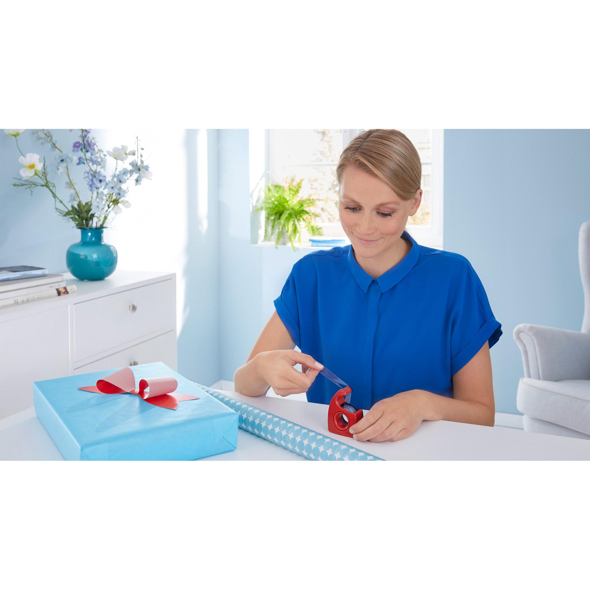 tesa Easy Cut Dispenser manuale per pellicola adesiva 19 mm x 10 m Dispenser manuale ricaricabile, design ergonomico (57443-000