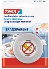 Nastro biadesivo tesa OPP trasparente 12 mm x 10 m in blister 64621-00000-04