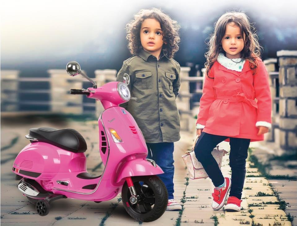 Jamara 460348 giocattolo a dondolo e cavalcabile Auto cavalcabile (Jamara Ride-on Vespa rot 12V)