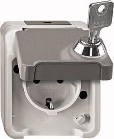 MERTEN MEG2422-8029 - CEE 7/3 - CEE 7/4 - GREY - IP44 - 250 V - 16 A