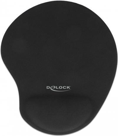 Delock Tappetino per mouse ergonomico con poggiapolsi in gel nero 230 x 202 x 24 mm