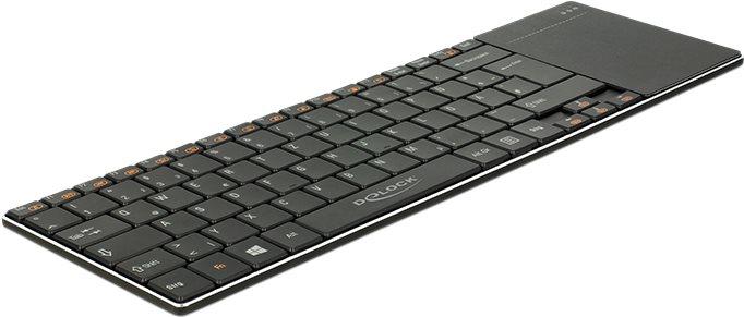 Delock Tastiera wireless per Smart TV e PC Windows con touchpad piatto da 6 mm