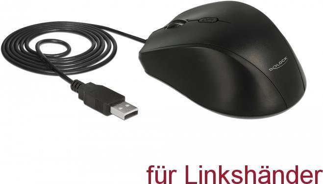 Delock Mouse USB ottico ergonomico a 5 pulsanti - per mancini