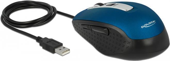 Delock Mouse ottico a 5 pulsanti USB di tipo A blu