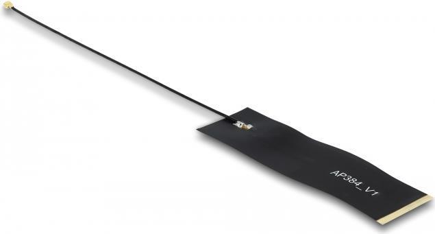 Delock Antenna LoRa 863 - 928 MHz 4 MHF spina 1,68 dBi 15 cm 1,13 FPC montaggio adesivo nero